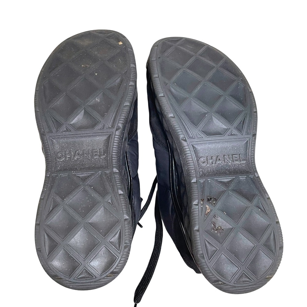 Chanel G38035 Black Nylon Suede Sneakers CC Logo Trainer Shoes EU 39 US 8.5 - Picture 11 of 15